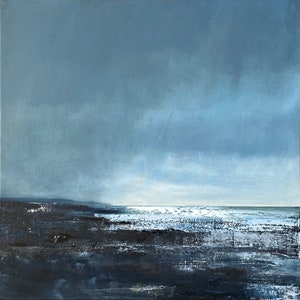 Original seascape painting, oil on stretched canvas, 50 cm x 50 cm, landscape