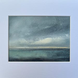 Seascape painting, oil on paper