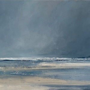 Original seascape painting, oil on stretched canvas, 35 cm x 45 cm, landscape