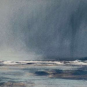 Original seascape painting, oil on stretched canvas, 35 cm x 45 cm, landscape