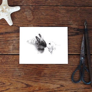 Carte de voeux, lapin, lapin, animal dessin nature, carte d'art, cadeau, carte anniversaire, carte postale, illustration, print en A6 Karte