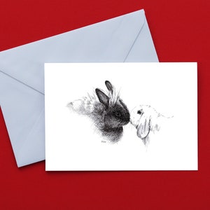 Carte de voeux, lapin, lapin, animal dessin nature, carte d'art, cadeau, carte anniversaire, carte postale, illustration, print en A6 image 4