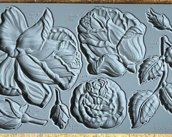 Roses 6x10" Decor Mould by Iron Orchid Designs