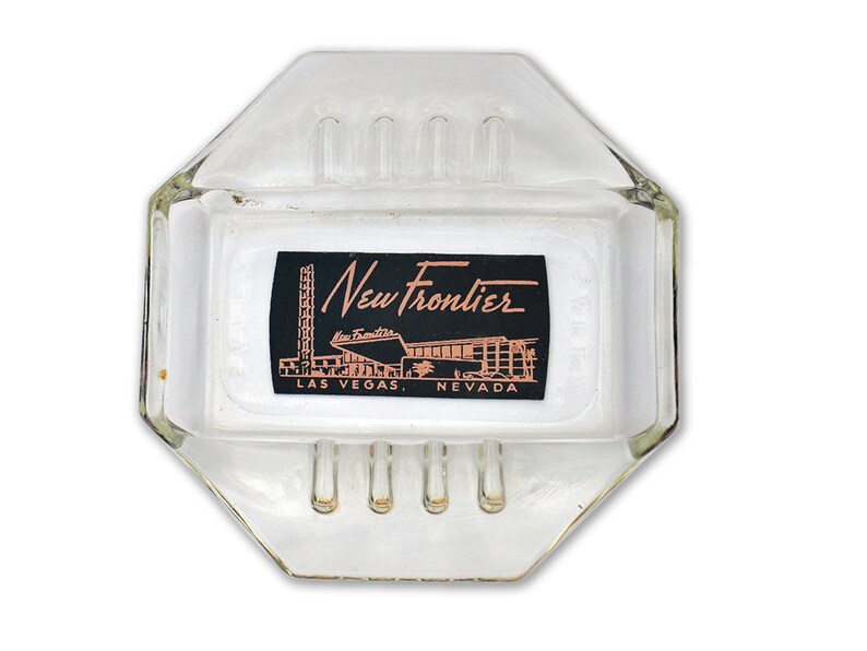 Collectible Ashtray, New Frontier, Vintage Vegas, Glass Ashtray