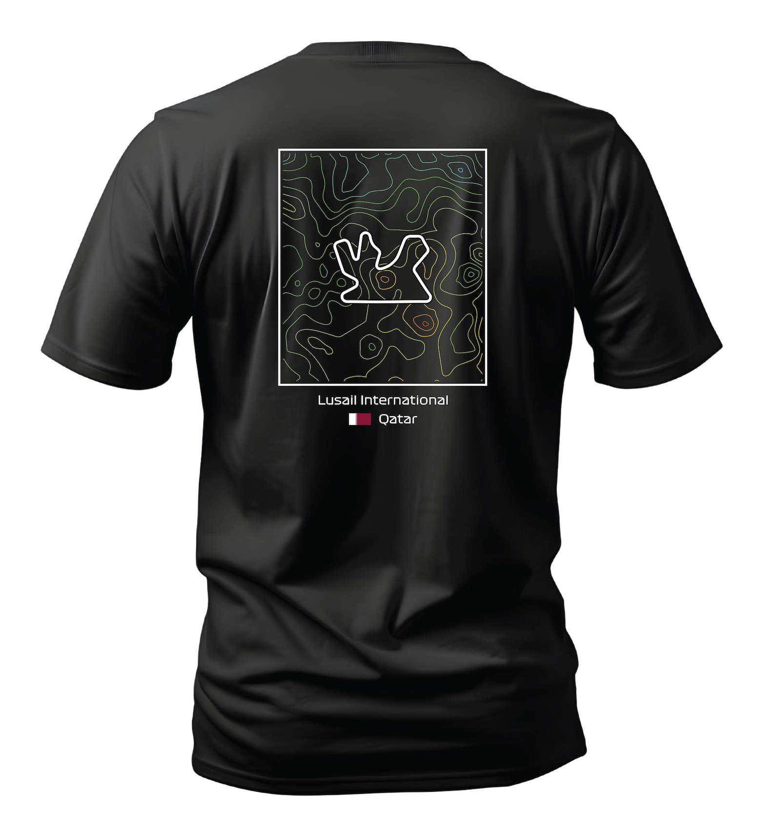 Lusail International Circuit Tee | Topographic Map Racing Track