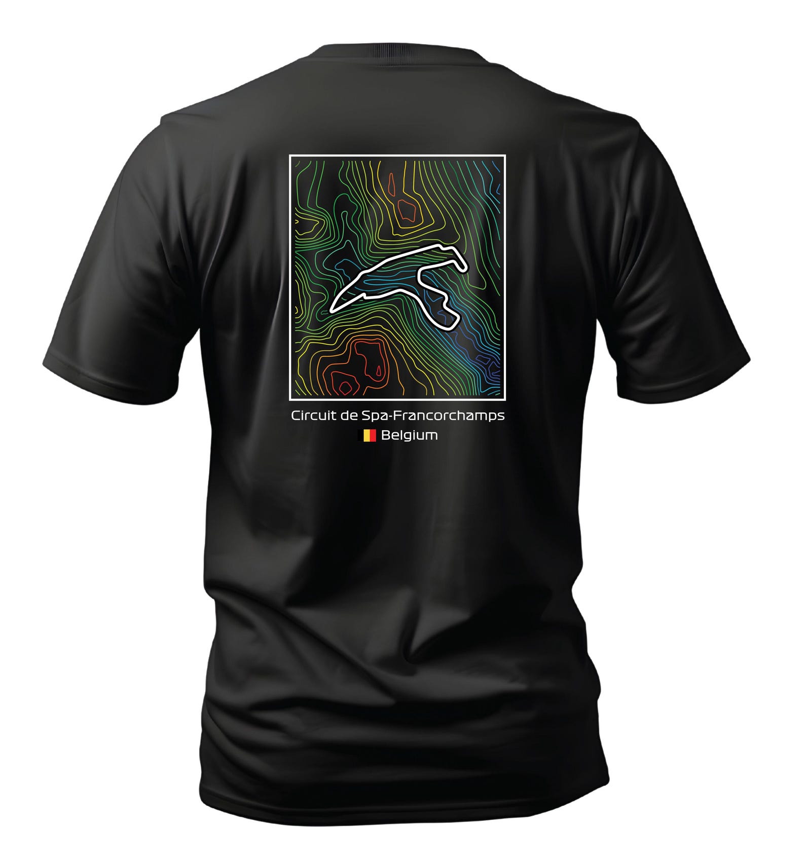 Spa-Francorchamps Circuit Tee | Topographic Map Racing Track