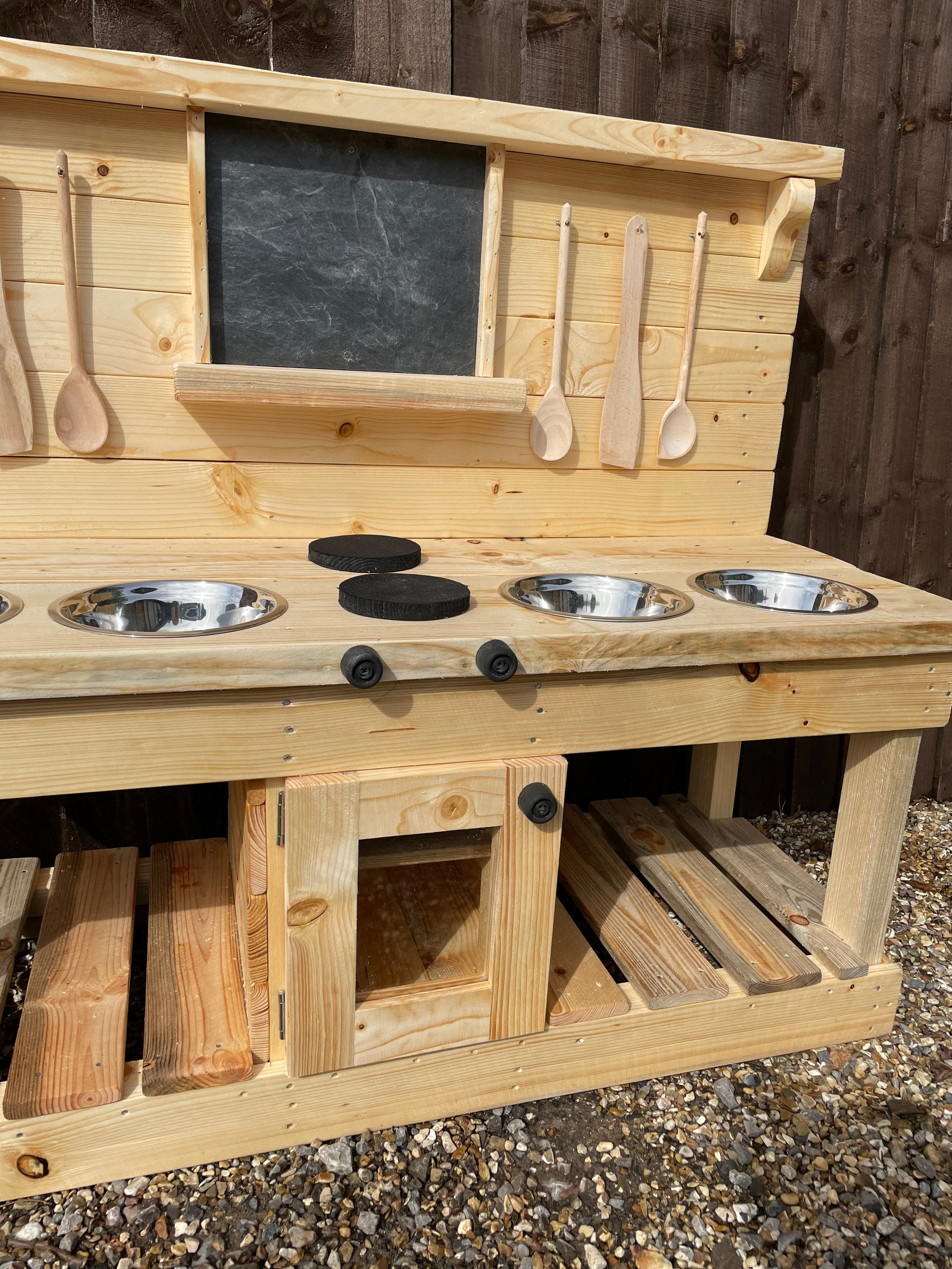 Deluxe Large Double Wooden Mud Kitchen with Oven/Cupboard Etsy