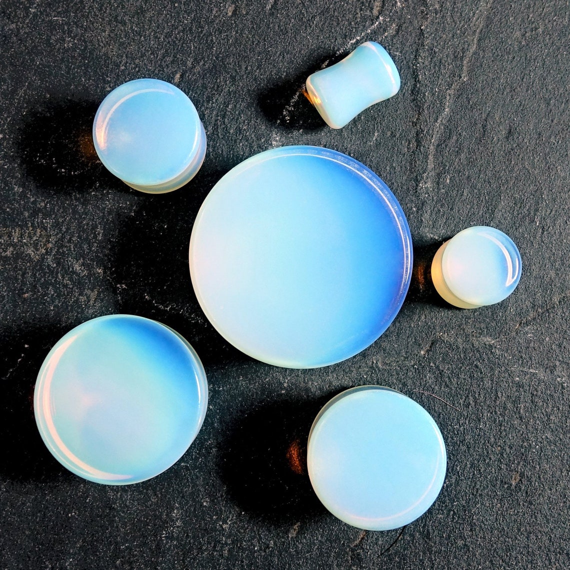 Opalite Gauge Opalite Plugs Glass Opalite Ear Gauge Opalite Etsy
