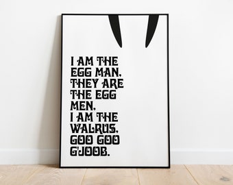 I am the walrus Poster | Beatles Print | Music wall art | Graphic Design Poster | Music poster | The Beatles | Digital Download