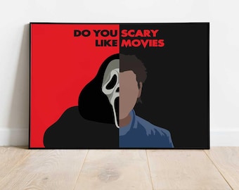 Ilustración de Ghostface/Billy Scream - Póster de bellas artes