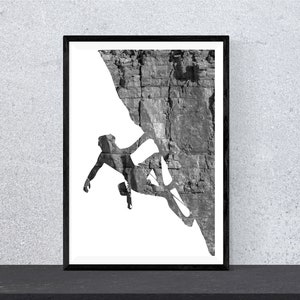 Rock Climbing Poster | Mountain Climbing | Mountain Climber | Rock Climbing Wall Art | Mountaineering Poster | Climbing Print | Printable