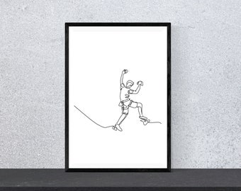 Bouldering Print | Boulder | Rock climbing Art | Extreme Sport Print | Irish Climbing Print | Monoline | Bouldering Gift | Outdoor Adventure