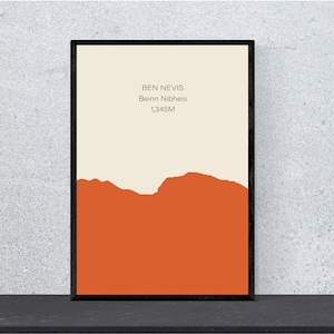 Ben Nevis Mountain Poster | Scotland Print | Scottish Highland Peak | Digital Download