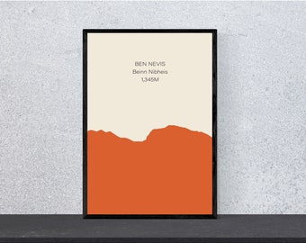 Ben Nevis Mountain Poster | Scotland Print | Scottish Highland Peak | Digital Download