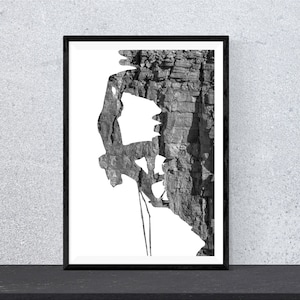 Rock Climbing Poster, Mountain Climbing, Mountain Climber, Rock Climbing Wall Art, Mountaineering Poster, Climbing Print | Printable