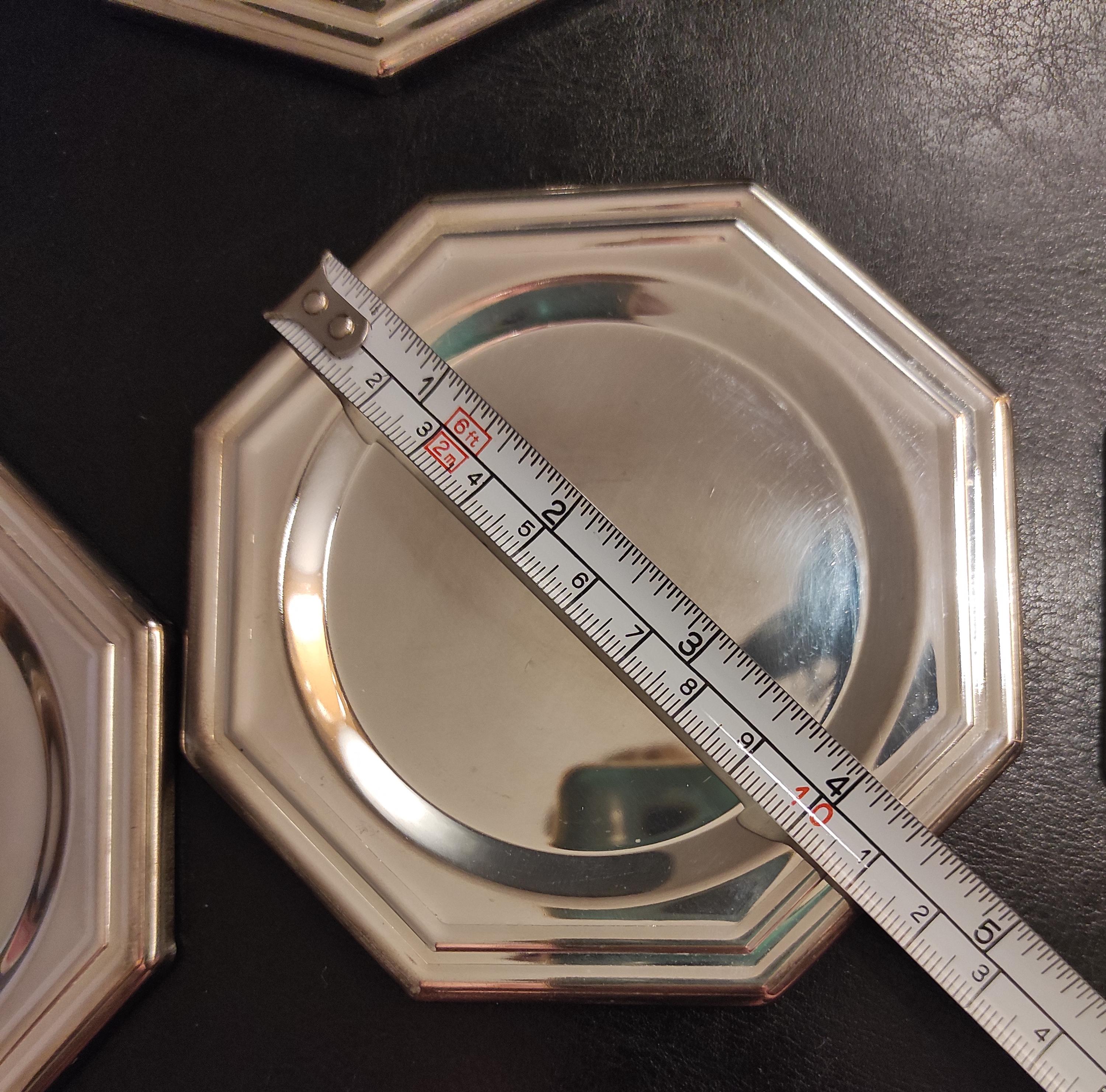 ヴィンテージシルバーメッキスチールコースター6枚セット