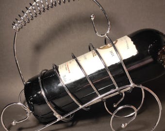 Barzubehör – Vintage-Weinflaschenhalter aus Draht und Stahl – Weinregal für Küche, Bar und Restaurant