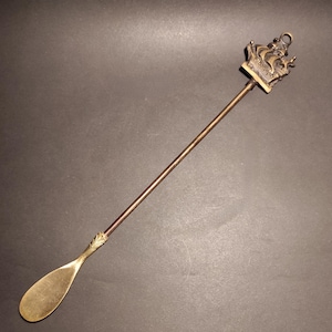 Vintage Long Brass Nautical Design Shoe Horn 46cm Length - Sailing Ship Design Shoe Horn - Shoe Horn for Collection, Display, Gift