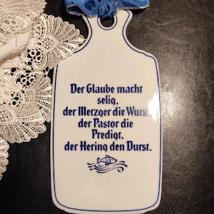 Seltmann Weiden Bavaria Vintage White-Blue Porcelain Cheese Board/Antique German Charcuterie Board, Butcher Board, Meat board, Kitchen Board