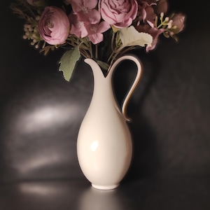 Gerold Porcelain Vintage German White Flower Vase/Small White Jug Flower Vase 60&#39;s