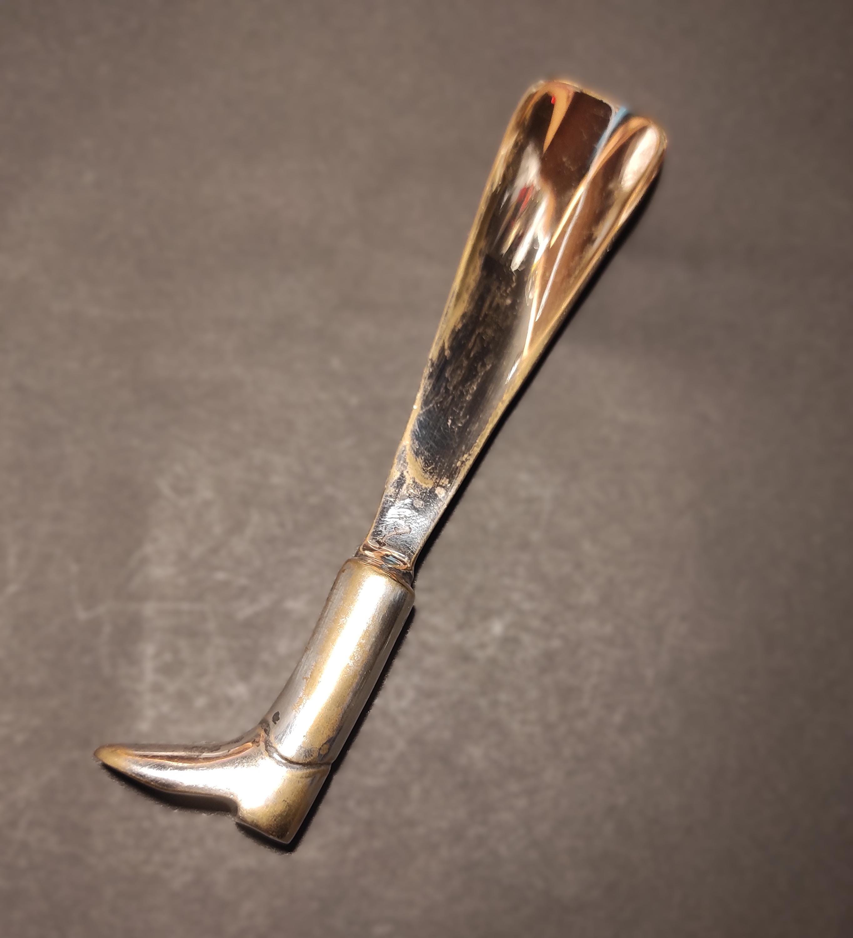 靴べら 銀製(シルバー刻印あり) シューホーン ゴルフイラスト 靴べら