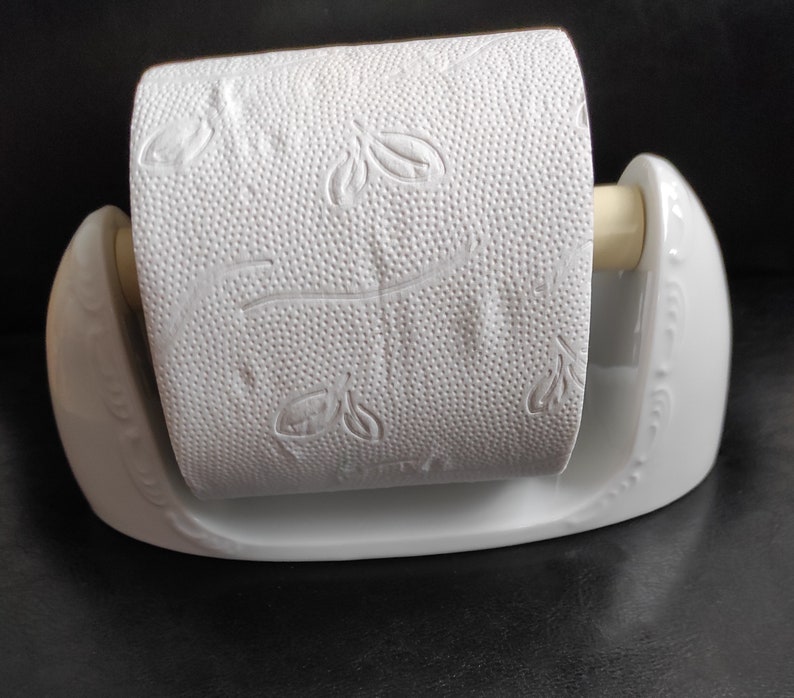 Vintage White Porcelain Toilet Paper Holder German Antique Etsy