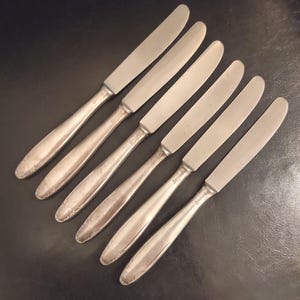 Solingen - Antique set of 6 Silver Plated Table Knives - Set of German table knives with silver plated handles