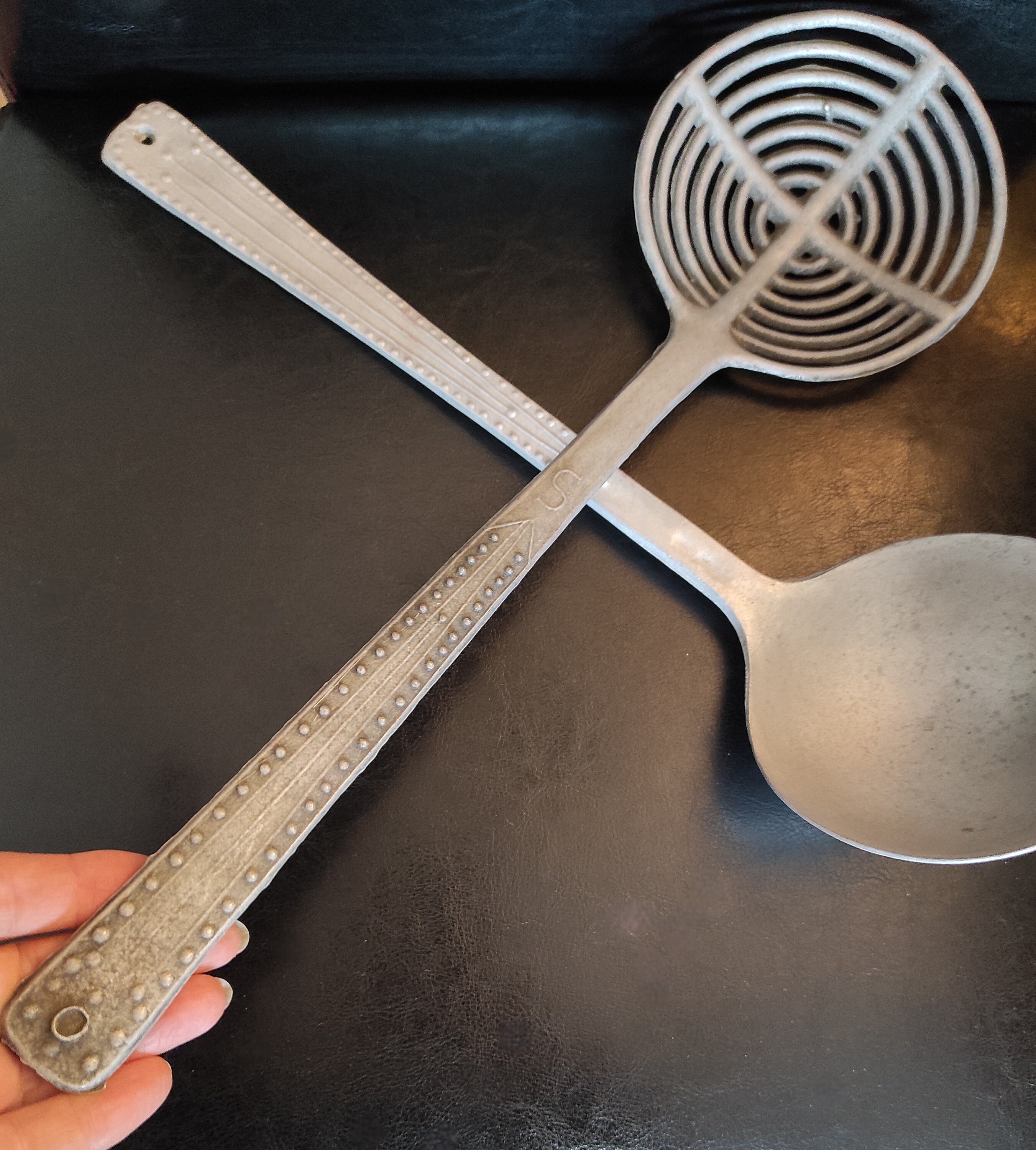 Ustensile De Cuisine Ancien : Louche Et écumoire En Cuivre Vintage - France, Bon état Général