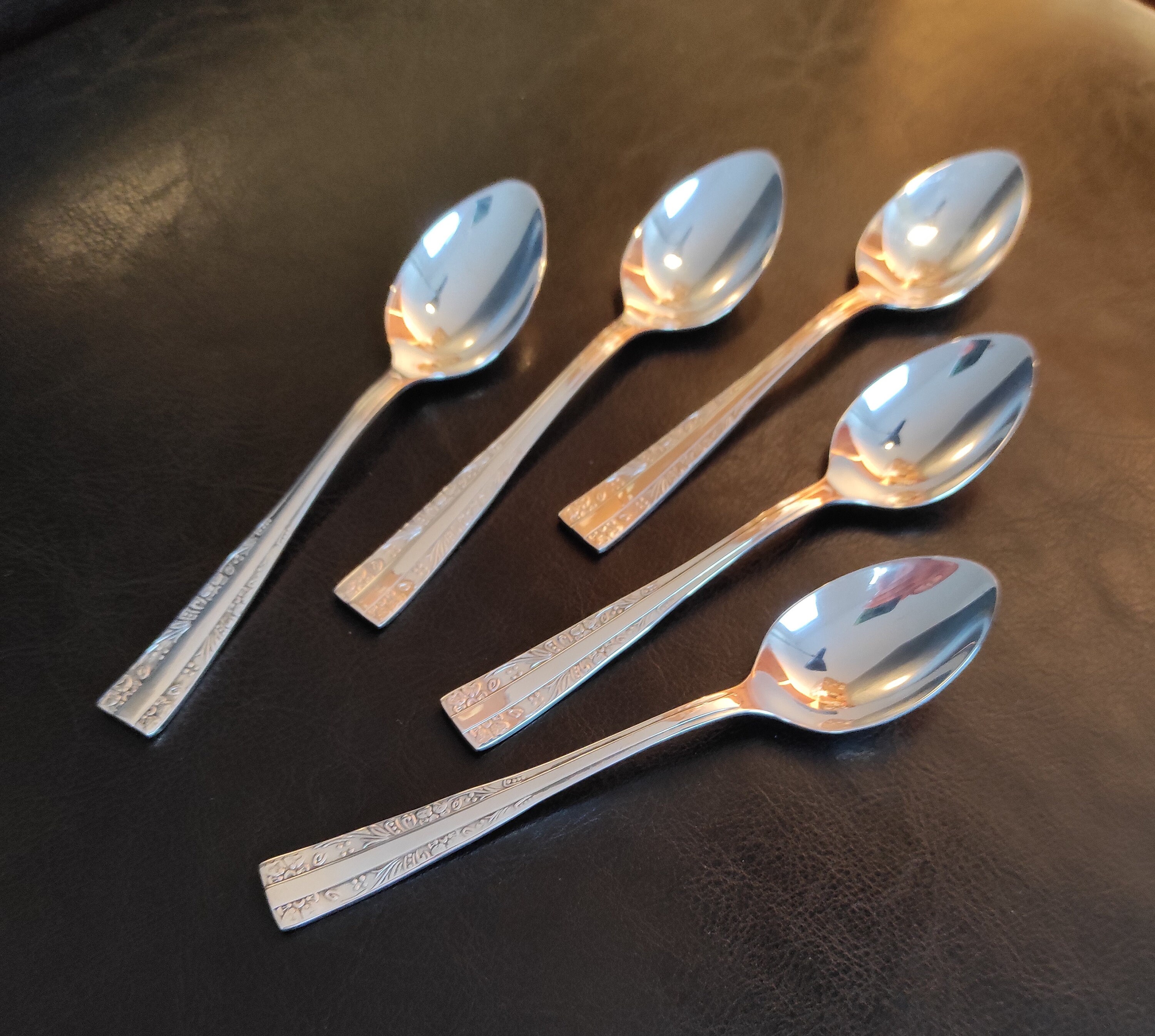 ヴィンテージシルバーメッキティースプーン5本セット（状態良好