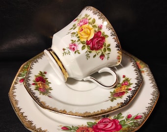 Floral Porzellan German Trio Tee Set von Winterling Bavaria