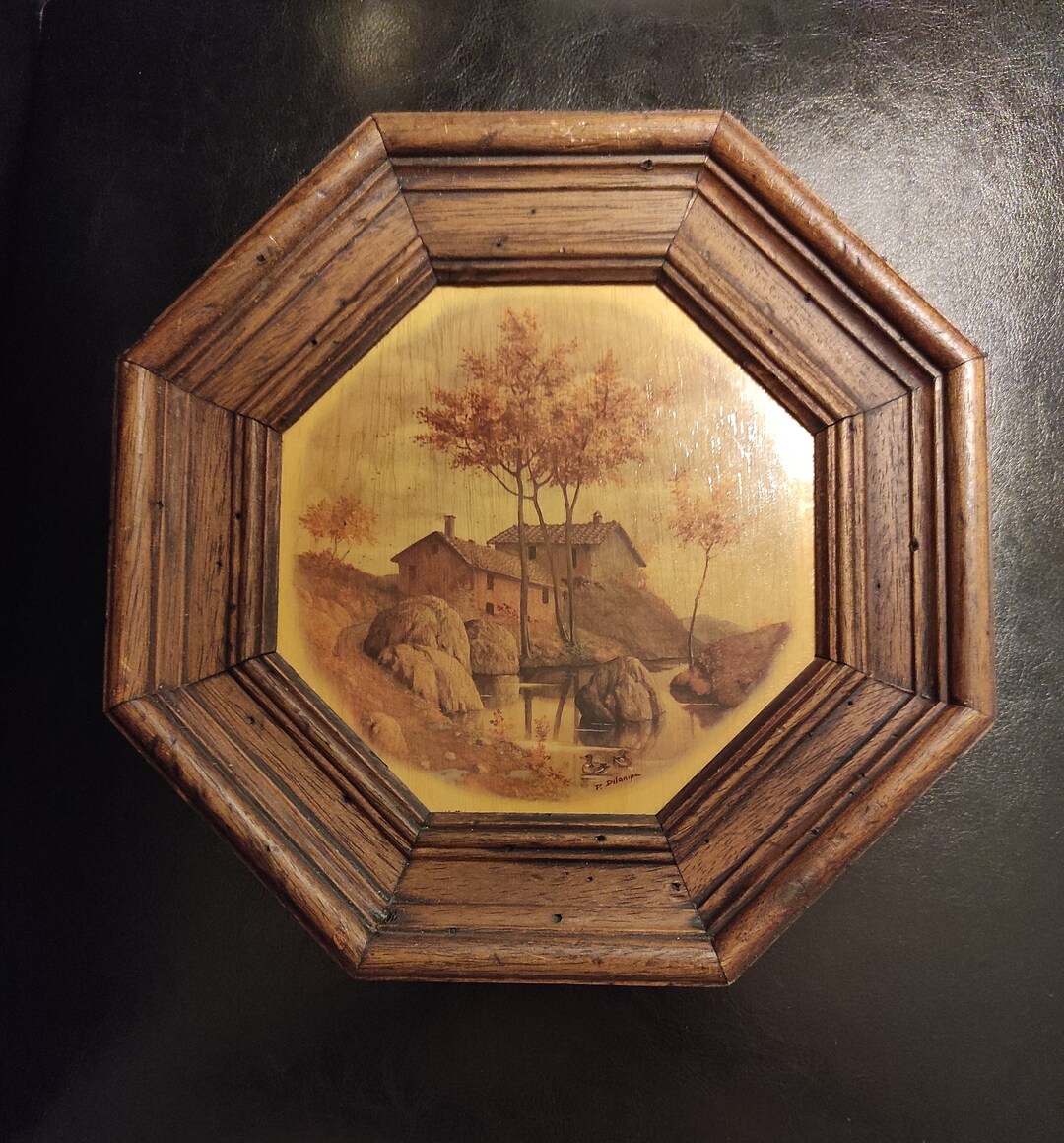 RARE Vtg Silver & Carved Wood REGALOS FRANCIS Picture Frame