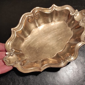 Vintage solid brass trinket bowl/ Jewelry bowl/Brass bowl for small items/ Italian bowl made of handmade massive cast brass/Brass Fruit Bowl