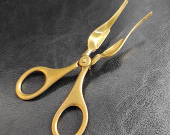 Antique Brass Candle Wick Scissors, Traditional Vintage Wick Trimmer, Vintage brass candle sniffer - Magical candle accessory
