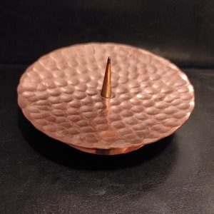 Vintage Copper Wide Candle Holder/Candlestick for Big Thick Candle/ Copper Wedding Gift
