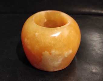 ヴィンテージ オニキス 大理石 ストーン ホワイト キャンドルホルダー