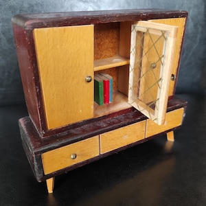 Vintage sideboard for dollhouse - German cupboard - chest of drawers, dollhouse cabinet of the middle of the last century