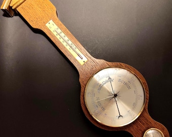 Weather station - Vintage German Office Wall Decor, Vintage Nautical Decor- Indoor Barometer, Hydrometer, Thermometer Celsius and Fahrenheit
