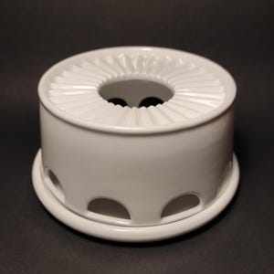 Vintage White Porcelain Warmer for Teapot, Coffee Pot or for Serving Hot Foods - Germany, Mid Century - White Porcelain, Ceramic Warmer