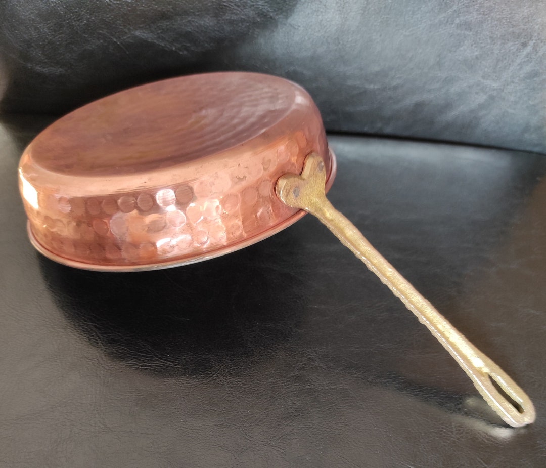 Small Vintage Copper Pan With Brass Handle Old Copper Pan in Good