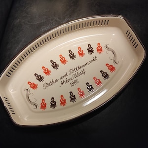 Vintage German enamel trinket tray in very good condition/Large vintage enamel serving dish - enamel tray Germany 80&#39;s