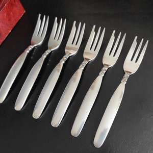 Set of 6 vintage silver plated dessert forks - mid-century German silver plated forks