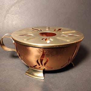 Vintage Brass Small Teapot Warmer for your tea party - Old kettle warmer or hot food warmer - Brass incense burner