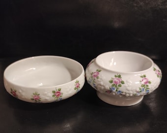 German antique porcelain set /two bowls for trinkets/Wallendorf porcelain from the middle of the last century/Small bowls for dressing table