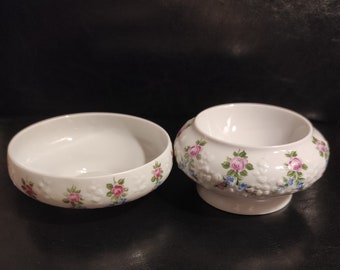German antique porcelain set /two bowls for trinkets/Wallendorf porcelain from the middle of the last century/Small bowls for dressing table