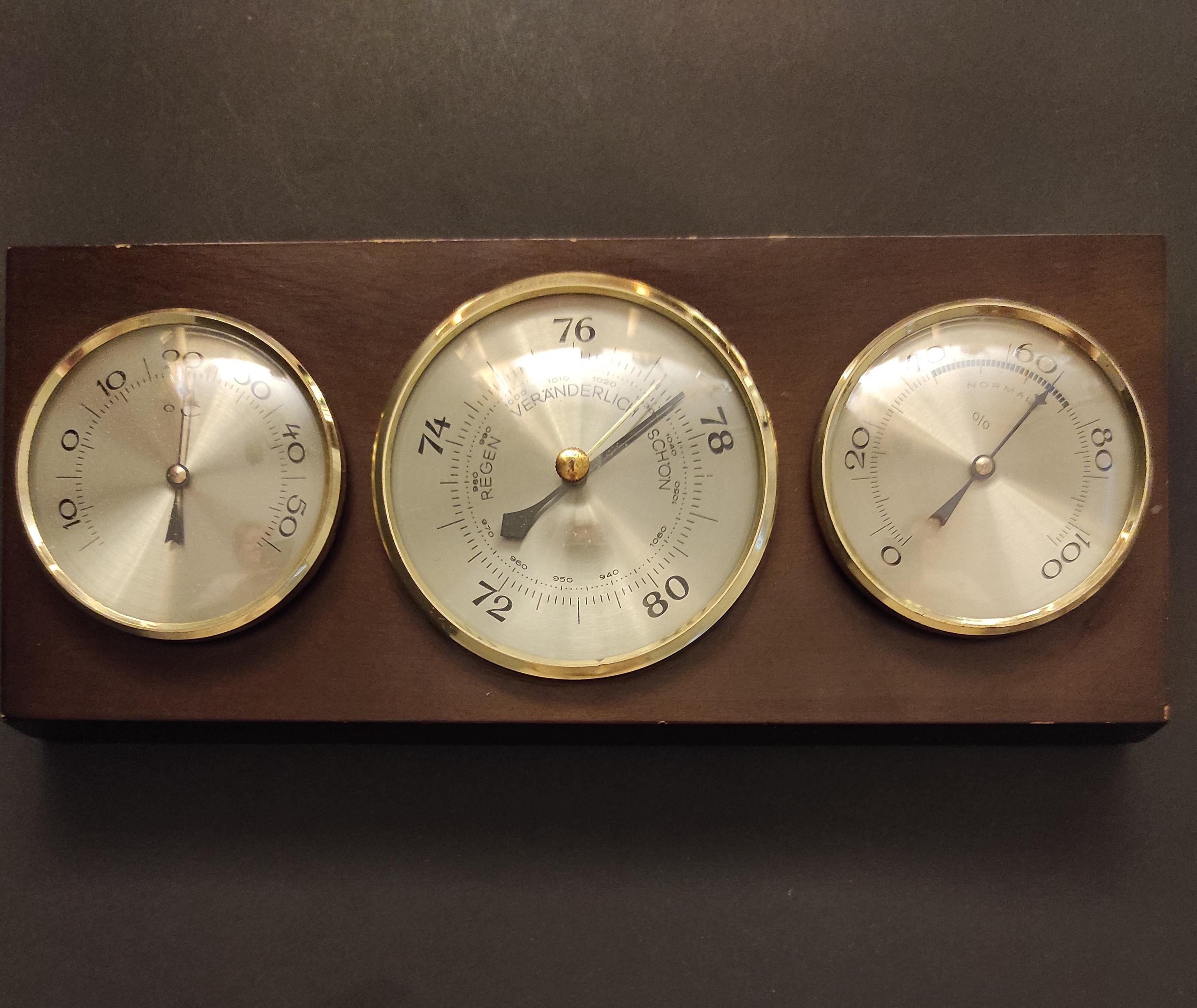 Vintage Room Barometer, Thermometer and Humidity Meter / Old Wall ...
