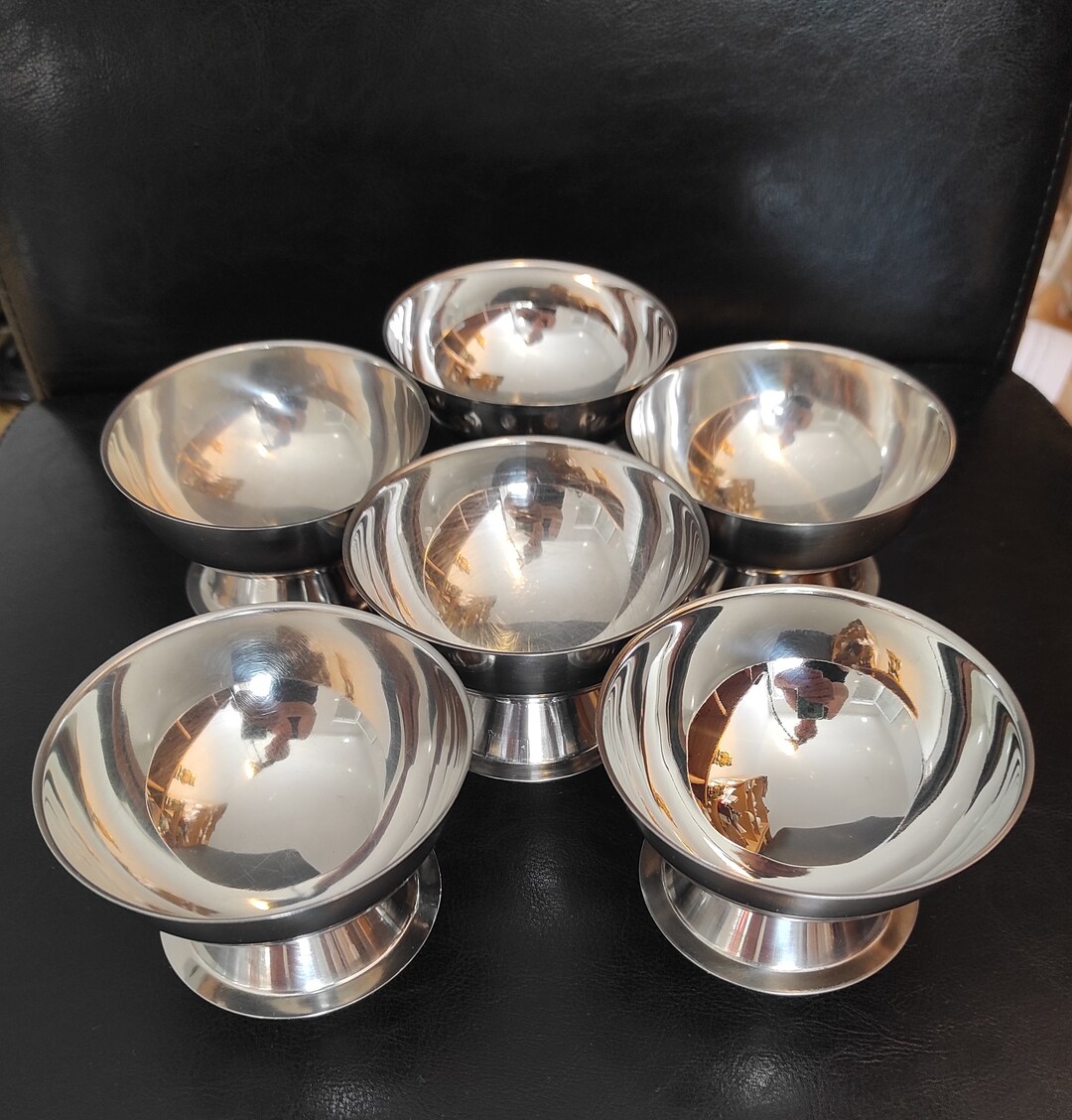 Set of 6 Pieces Vintage Dessert Steel Ice Cream Bowls Etsy