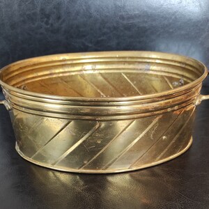 Vintage brass planter - Old shabby Holland brass planter from the middle of the last century