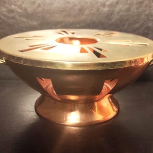 Vintage Brass and Copper Teapot Warmer or Coffee Pot Warmer - Tea Accessories 70s - Copper and Brass Incense Burner