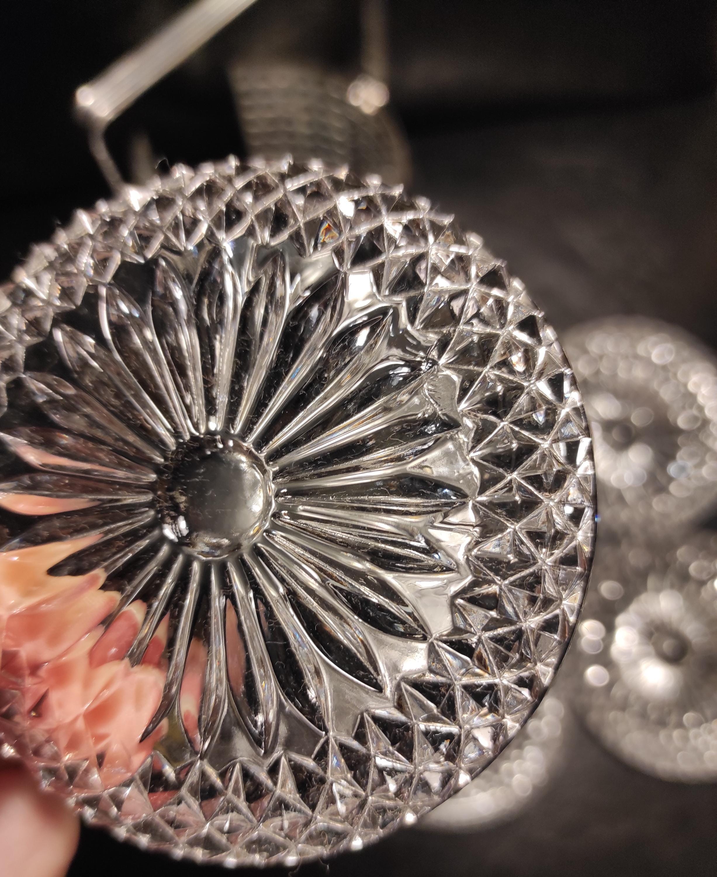 ヴィンテージドイツ製鉛クリスタルコースター 6枚セット シルバー