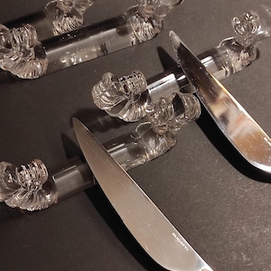 Vintage Set of 4 WMF German Lead Crystal Rests for Cutlery, Knife / Lead Crystal Rests for Serving,for Decor Restaurant, for Gift